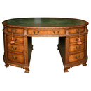 An English Oval / Elipse Shaped Partners Desk