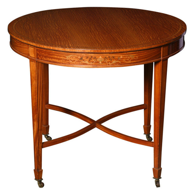 A Small Satinwood Center Table