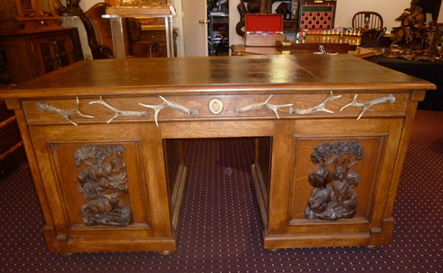 Horn and Antler Desk, circa 1890.