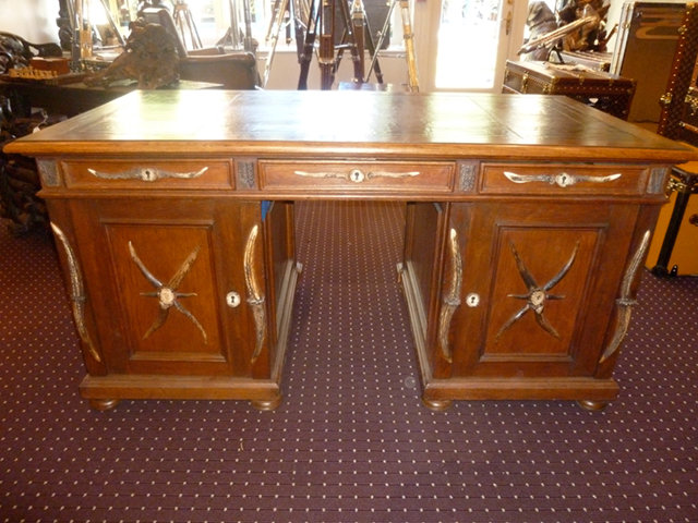 Horn and Antler Desk, circa 1890.