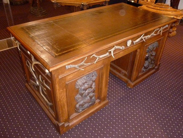 Horn and Antler Desk, circa 1890.