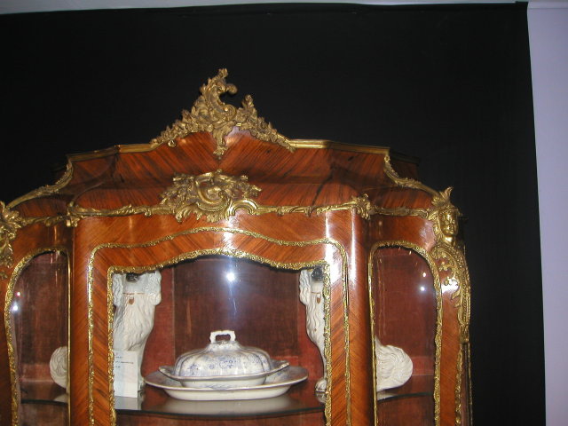 An Important 19th C French Kingwood Vitrine in the manner of Vernis Martin.