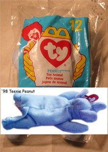 Ty Teanie Beanie Peanut the Light Blue Elephant