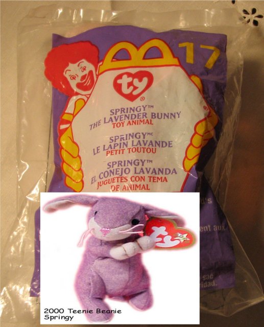 Ty Teanie Beanie Springy the Lavender Bunny