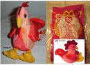 TY Beanie Baby & Teanie Beanie Pair of Roosters
