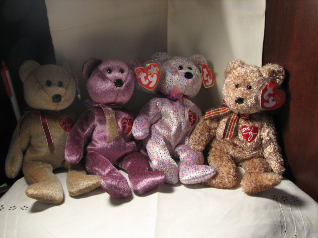 TY Beanie Baby Set of 4 Bears