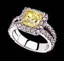 3 ct.radiant canary center diamond engagement ring gold
