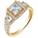 4.46 ct. diamonds engagement ring 3-stone style new