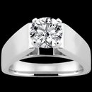 Lady man diamond solitaire wedding ring 2.51 cts.