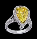 Pear cut yellow canary diamond wedding ring 3 carats