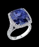 Big cushion diamond 4.5 cts. ring blue diamond jewelry
