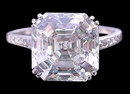 Big asscher center diamond 3.16 ct. ring jewelry gold