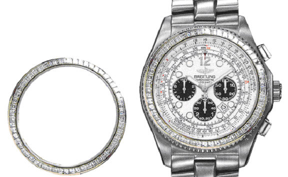 4.25 carats diamond bezel for rolex breitling luxury watch