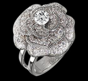 Floral style rose diamond ring 6.5 carat engagement diamond ring