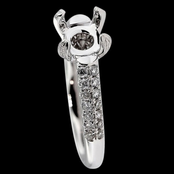 Semi mounting diamond ring pave diamond 0.85 carat semimounts jewelry ring