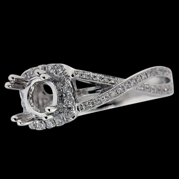 White gold jewelry Beautiful diamond ring 1.00 carats semi mount ring