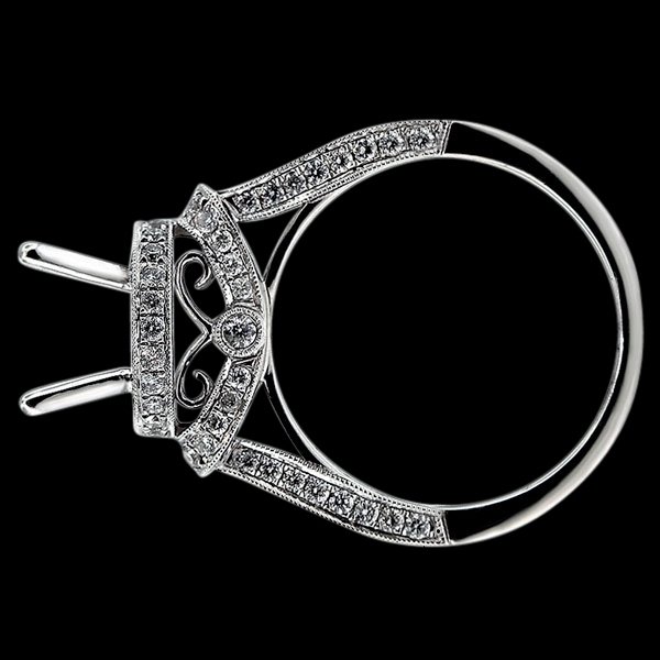 White gold jewelry Beautiful semi mounting diamond ring 1.50 carats.