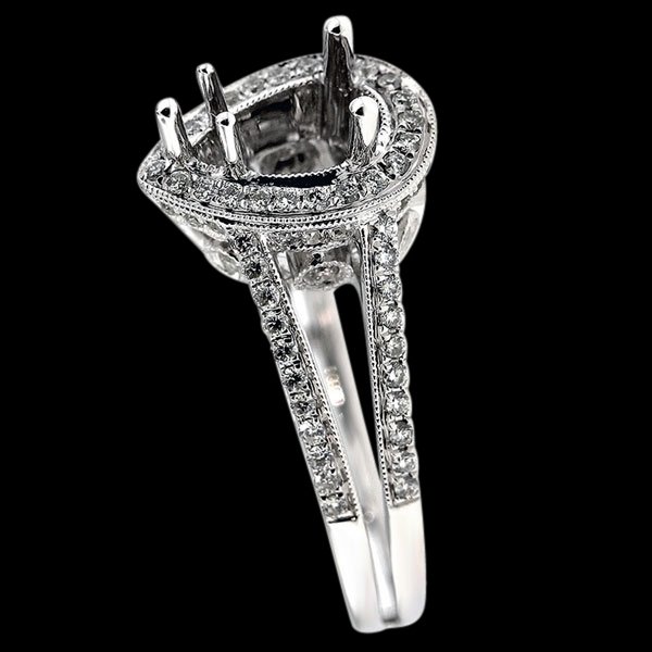 White gold semi mounting gorgeous diamond ring 1.00 carats. Mount ring