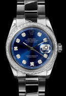 Datejust rolex mens stainless steel watch diamond bezel