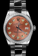 Datejust rolex mens stainless steel watch diamond bezel