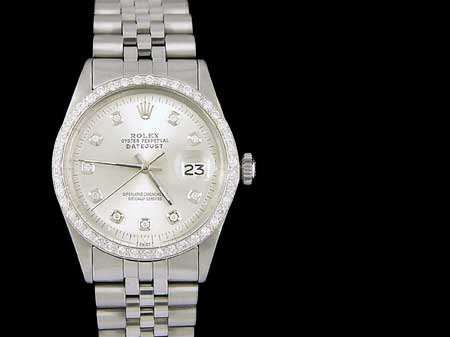 Datejust rolex watch with diamond bezel men's date just