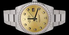 Dial diamond bezel rolex date just watch man SS