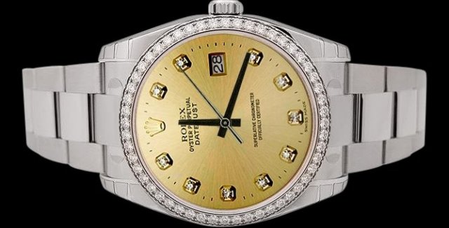 Dial diamond bezel rolex date just watch man SS