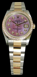 Diamond bezel dial rolex datejust watch lady men
