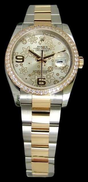 Diamond bezel rolex datejust watch ladies gents rolex