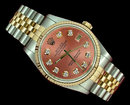 Diamond dial woman men datejust rolex watch two tone