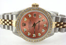 Ladies ROLEX date-just watch diamond brown dial bezel