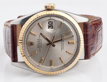 Leather band rolex date just watch stick dial rolex