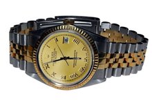 Man rolex date just watch champagne dial jubilee