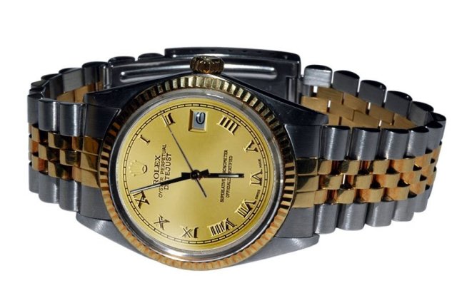 Man rolex date just watch champagne dial jubilee