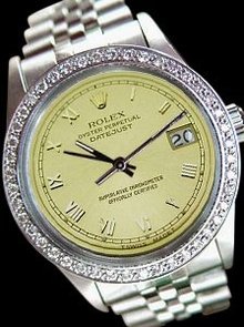Man rolex date just watch diamond bezel jubilee SS