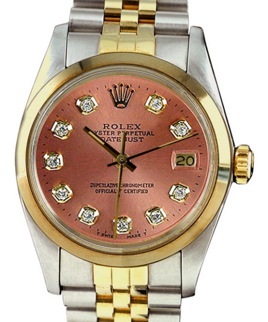 Men's rolex Date watch smooth bezel diamond dial