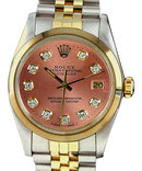Men's rolex Date watch smooth bezel diamond dial