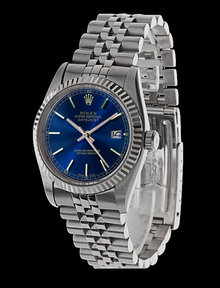 Mens datejust rolex watch black dial stick SS rolex