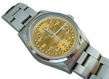 Mens rolex datejust watch smooth bezel oyster bracelet