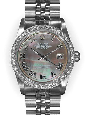 Midsize rolex datejust SS MID SIZE watch gray MOP dial