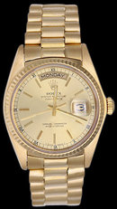 President style rolex men's watch day date model gold