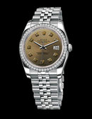 Rolex date just ladies watch bezel diamond dial rolex