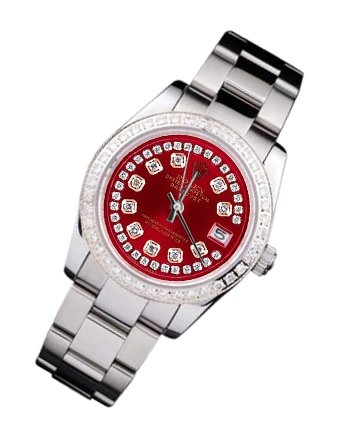 Rolex date just lady watch oyster diamond bezel dial SS