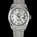 Rolex date just men's watch with diamond hour markers