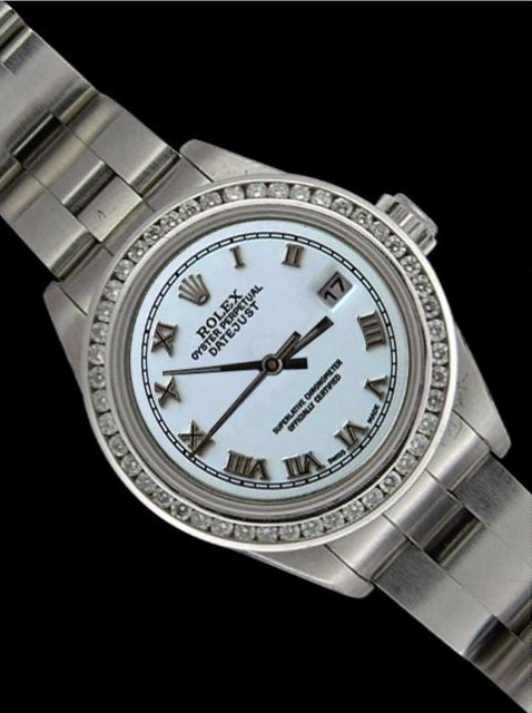 Rolex date just watch SS lady roman dial datejust