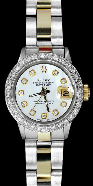 Rolex datejust diamond bezel watch two tone woman watch