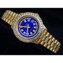 Rolex datejust gold lady watch diamond bezel date just