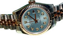Rolex datejust ladies watch blue diamond dial two tone