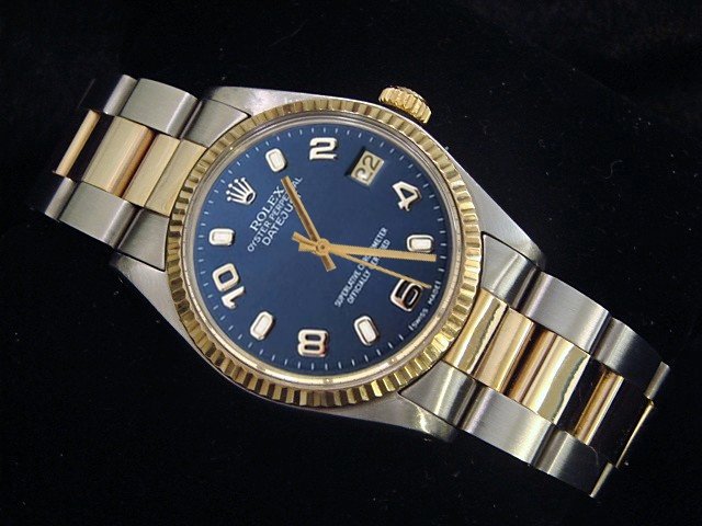 Rolex datejust lady watch blue Arabic dial two tone