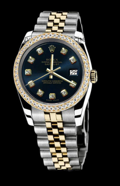 Rolex datejust men watch two tone diamond bezel